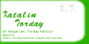 katalin torday business card